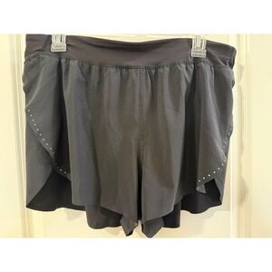 Lululemon Find Your Pace High Rise Shorts Black Reflective Running Women Large